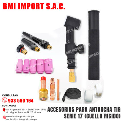 ACCESORIOS PARA ANTORCHA TIG SERIE 17 (CUELLO RIGIDO)