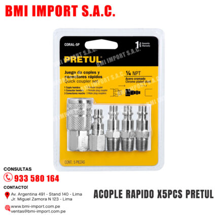 ACOPLE RAPIDO X5PCS PRETUL