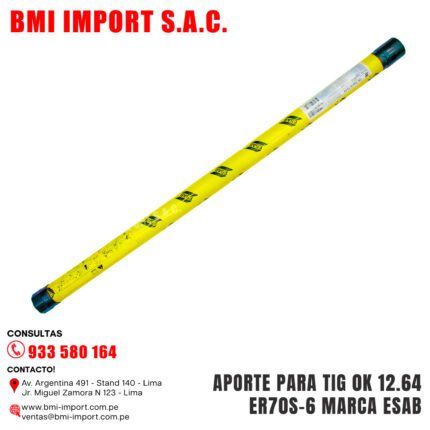APORTE PARA TIG 0K 12.64 ER70S-6 MARCA ESAB