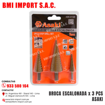 BROCA ESCALONADA x 3 PCS ASAKI