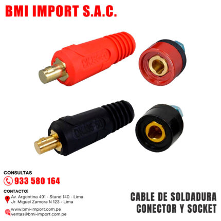 CABLE DE SOLDADURA CONECTOR Y SOCKET