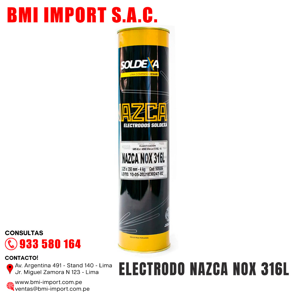 ELECTRODO NAZCA NOX 316L ELECTRODO NAZCA NOX 316L