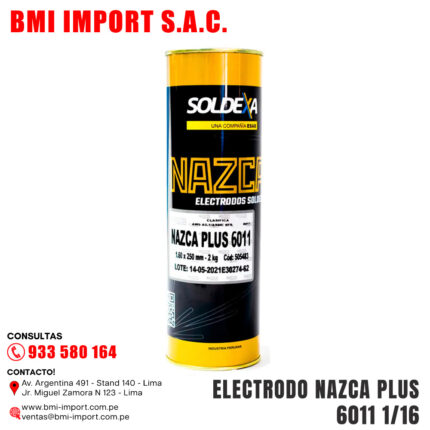 ELECTRODO NAZCA PLUS 6011 1/16