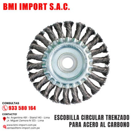 ESCOBILLA CIRCULAR TRENZADO PARA ACERO AL CARBONO