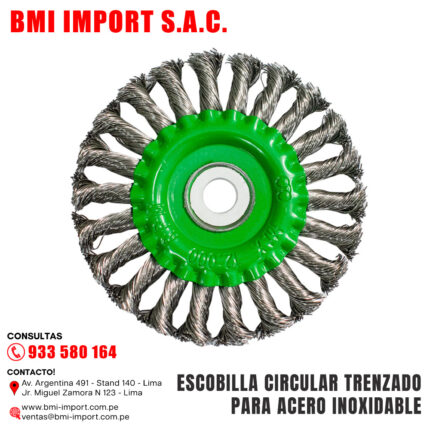 ESCOBILLA CIRCULAR TRENZADO PARA ACERO INOXIDABLE