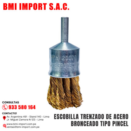 ESCOBILLA TRENZADO DE ACERO BRONCEADO TIPO PINCEL