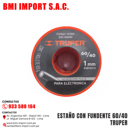 ESTAÑO CON FUNDENTE 60/40 TRUPER