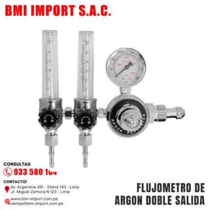 FLUJOMETRO DE ARGON DOBLE SALIDA