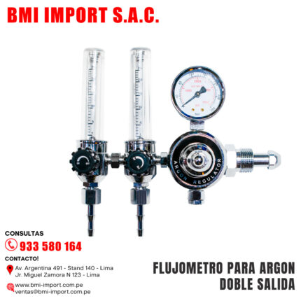 FLUJOMETRO PARA ARGON DOBLE SALIDA