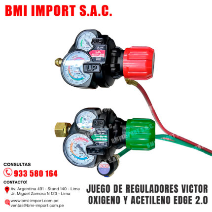 JUEGO DE REGULADORES VICTOR OXIGENO Y ACETILENO EDGE 2.0