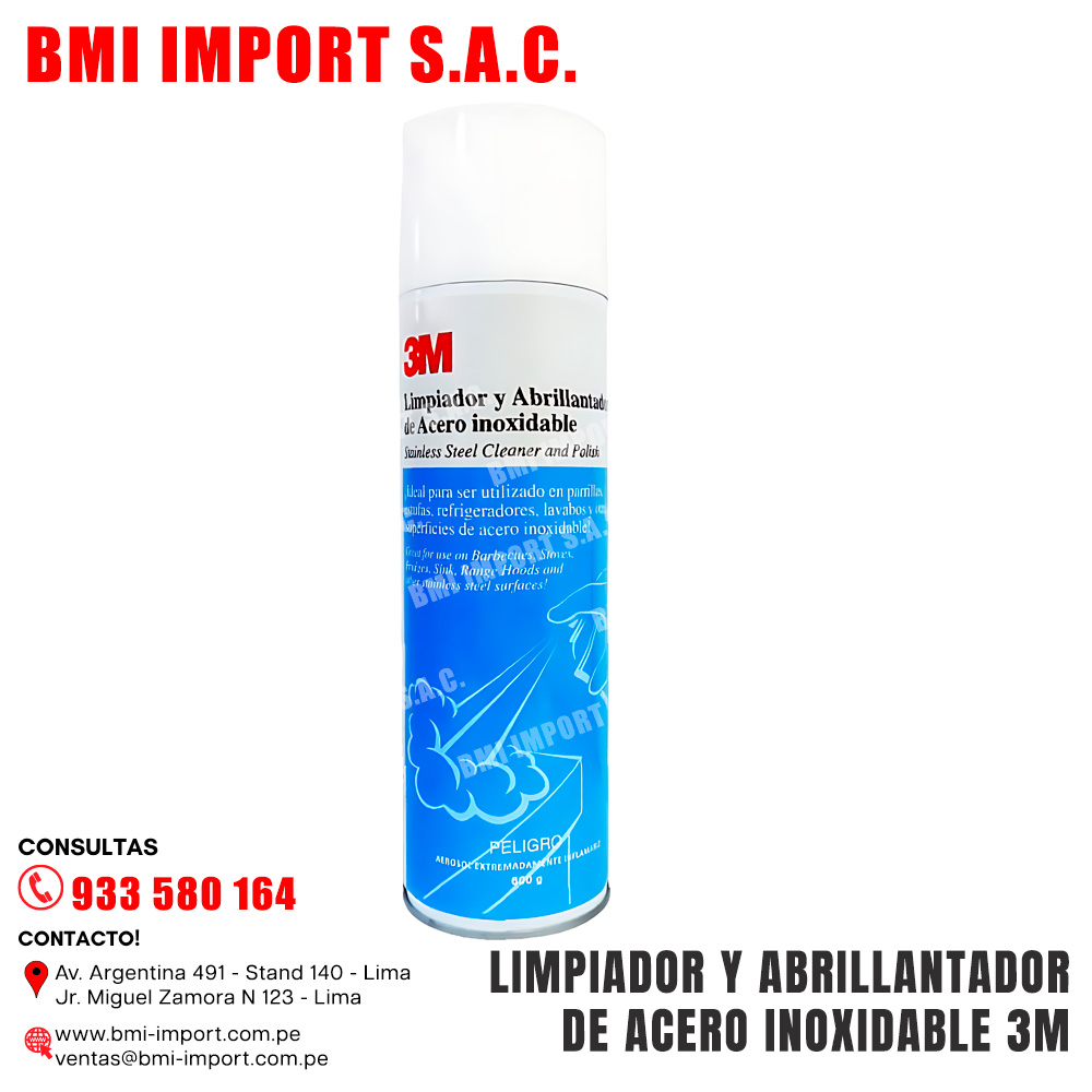 LIMPIADOR Y ABRILLANTADOR DE ACERO INOXIDABLE 3M LIMPIADOR Y ABRILLANTADOR DE ACERO INOXIDABLE 3M