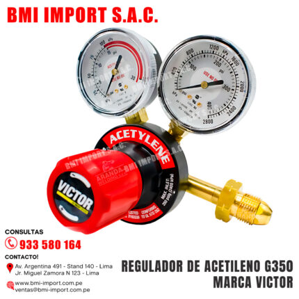 REGULADOR DE ACETILENO G350 MARCA VICTOR