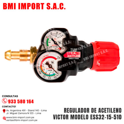 REGULADOR DE ACETILENO VICTOR MODELO ESS32-15-510