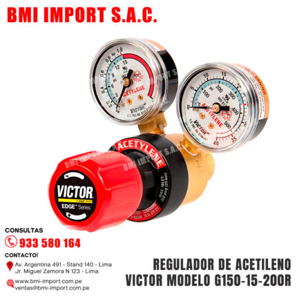 REGULADOR DE ACETILENO VICTOR MODELO G150-15-200R 021
