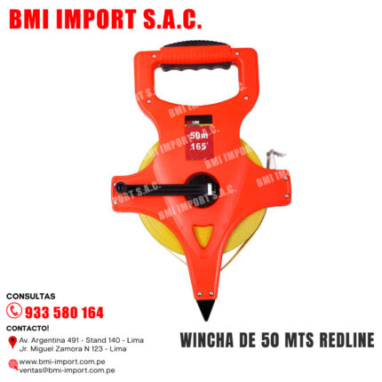 WINCHA DE 50 MTS REDLINE